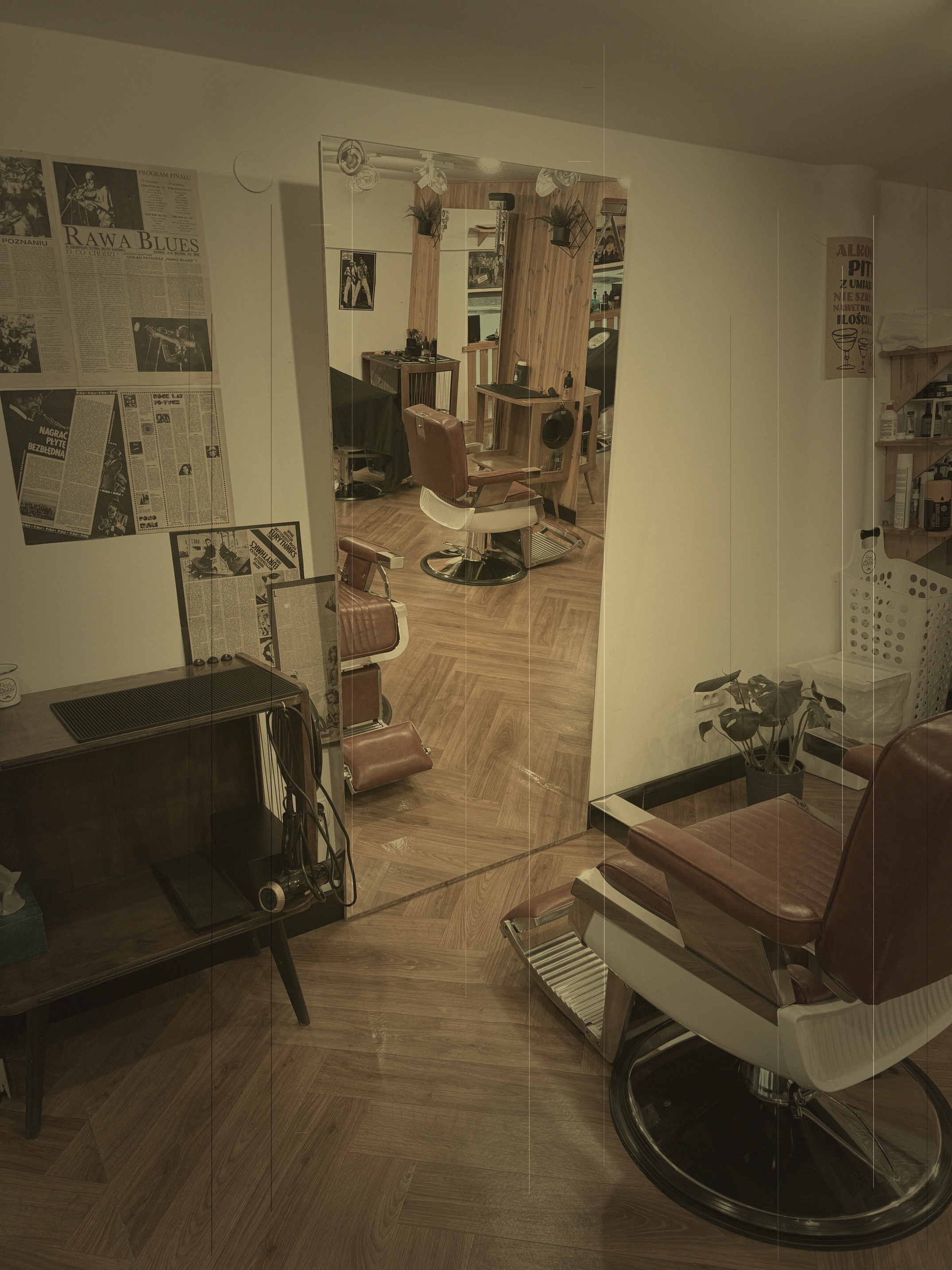 Wnętrze barber shopu Pan Pozwoly
